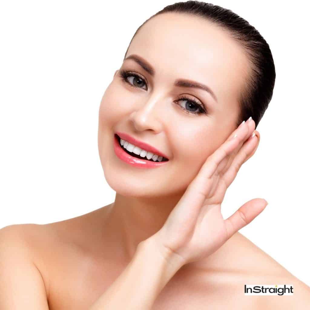 A beautiful model with flawless skin